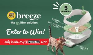 win 1 of 5 Tidy Cats Breeze Systems plus a year of pellets and pads