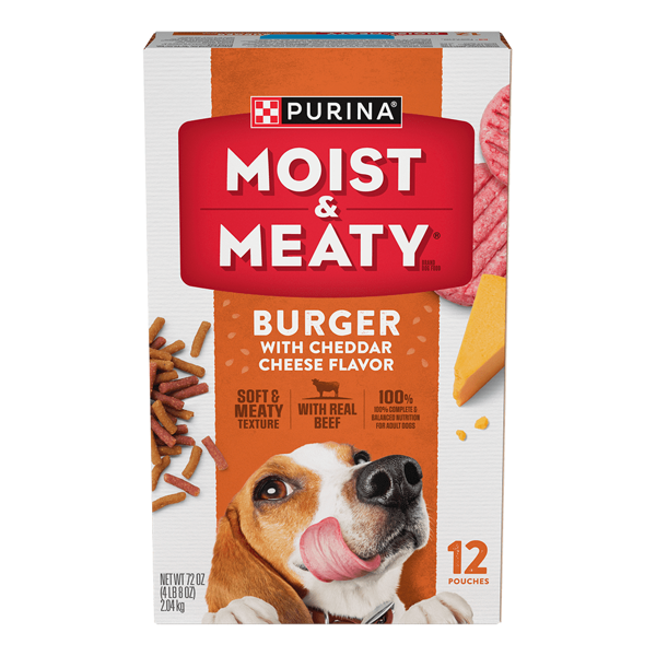 Purina Moist & Meaty Moist & Meaty Burger With Cheddar Cheese Soft Dog Food