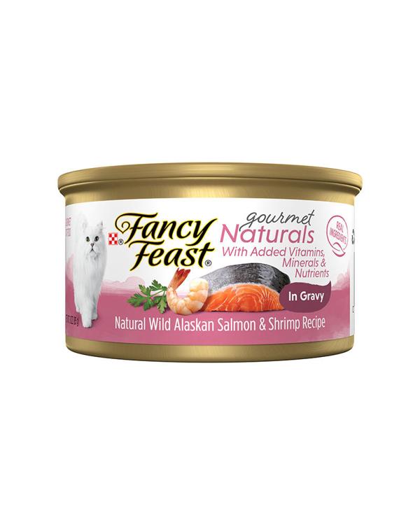 Fancy Feast Gourmet Naturals Wild Alaskan Salmon & Shrimp Recipe in Gravy Wet Cat Food