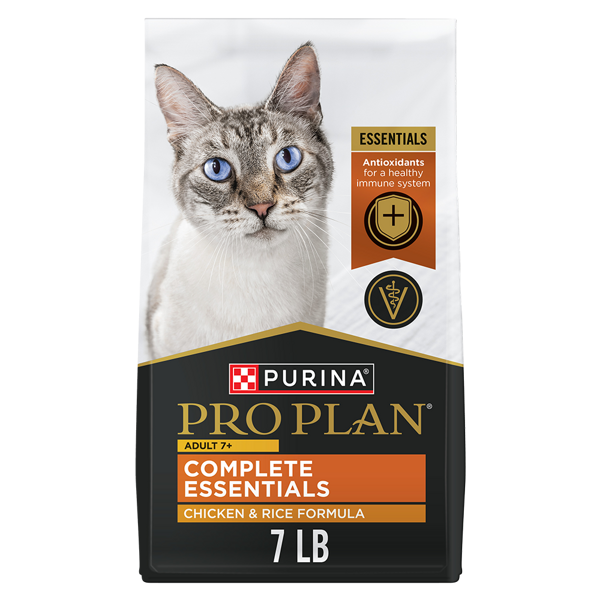 Purina Pro Plan Adult 7+ Complete Essentials Chicken & Rice Formula Dry Cat Food