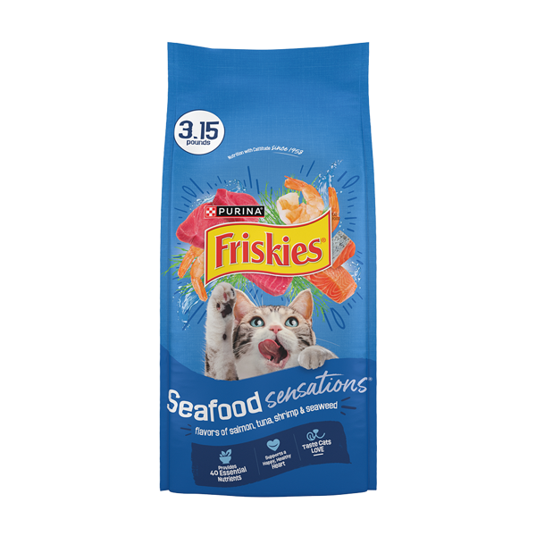 Friskies Seafood Sensations Dry Cat Food With Salmon, Tuna & Shrimp Flavors