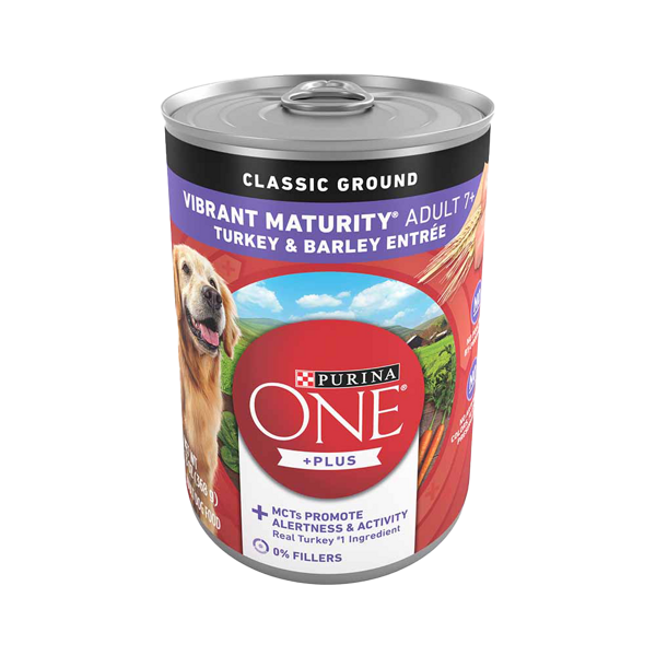 Purina ONE ONE Plus Vibrant Maturity Adult 7+ Classic Ground Turkey & Barley Entrée Wet Dog Food