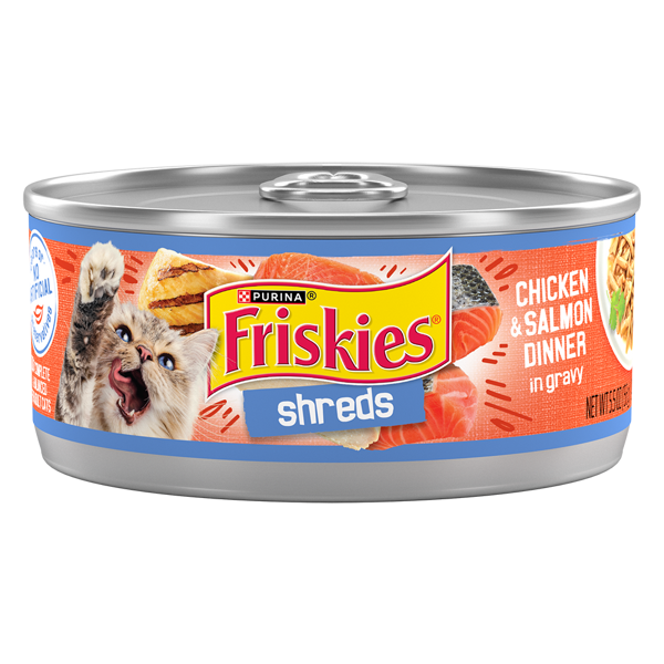 Friskies Shreds Chicken & Salmon Dinner in Gravy Wet Cat Food