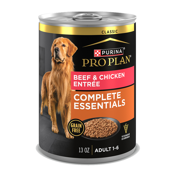 Purina Pro Plan Adult Complete Essentials Grain Free Beef & Chicken Entrée Classic Wet Dog Food