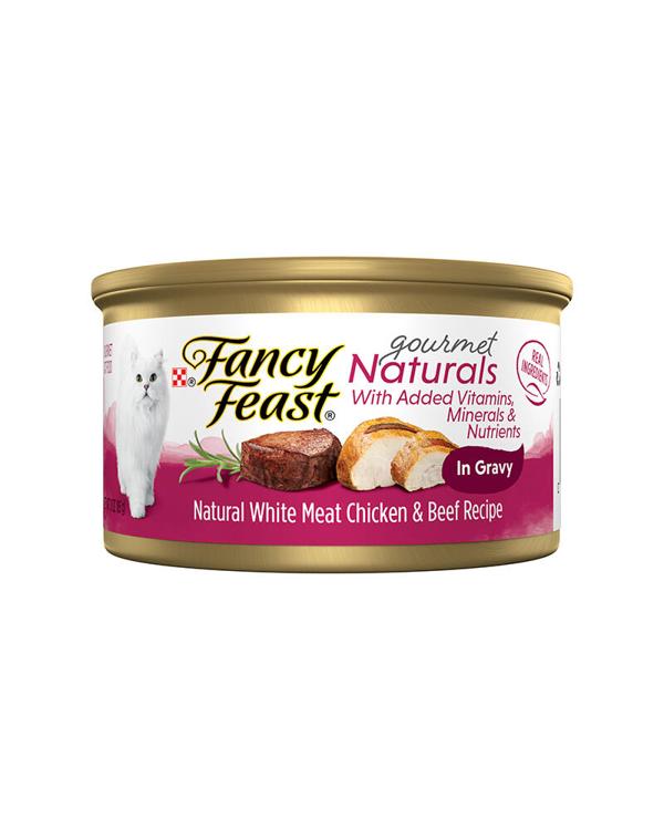 Fancy Feast Gourmet Naturals White Meat Chicken & Beef Recipe Wet Cat Food