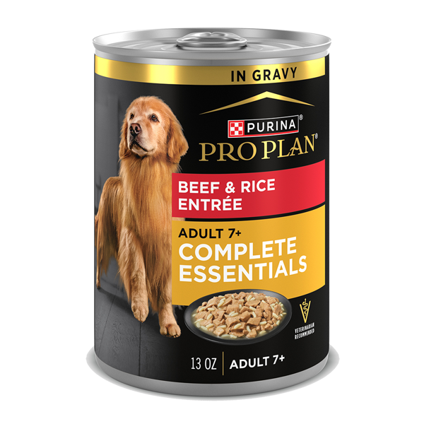 Purina Pro Plan Pro Plan Adult 7+ Senior Complete Essentials Beef & Rice Entrée In Gravy Wet Dog Food