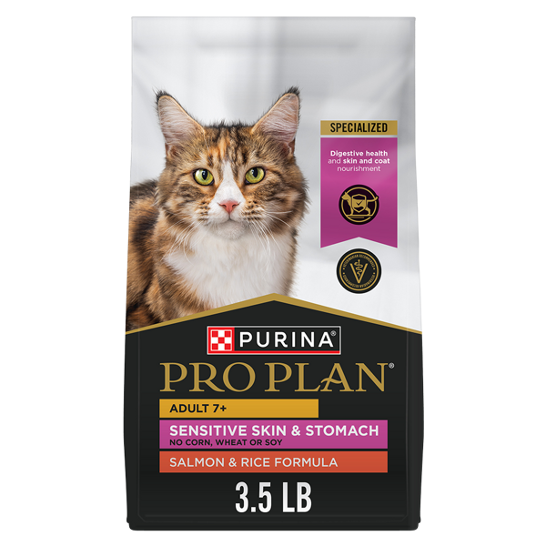 Purina Pro Plan Adult 7+ Sensitive Skin & Stomach Salmon & Rice Dry Cat Food