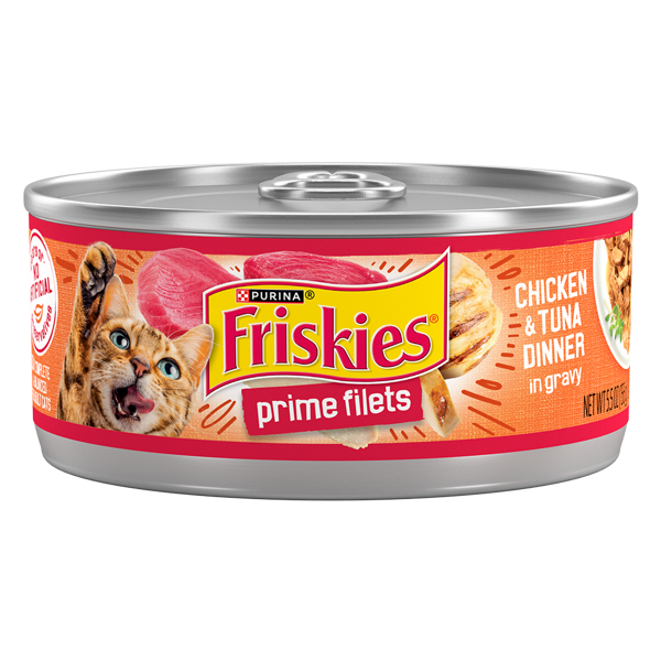 Friskies Prime Filets Chicken & Tuna Dinner in Gravy Wet Cat Food