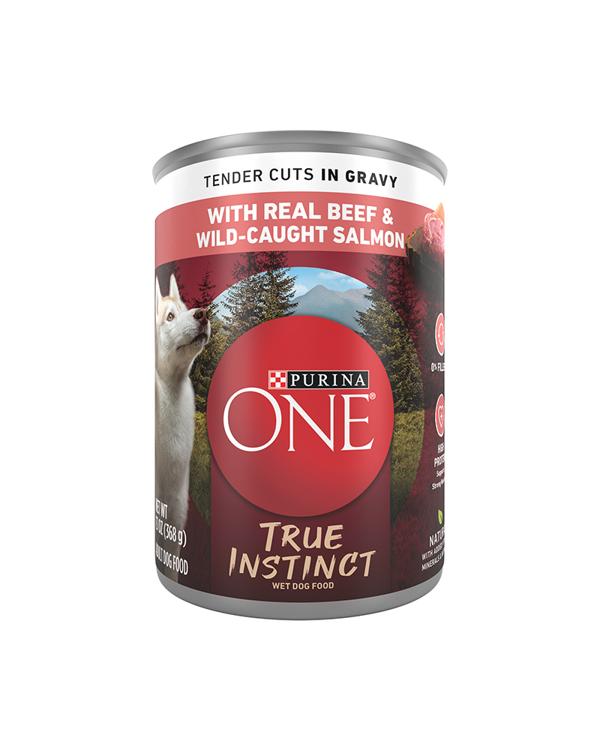 Purina ONE True Instinct Tender Cuts in Gravy With Real Beef & Wild-Caught Salmon Wet Dog Food