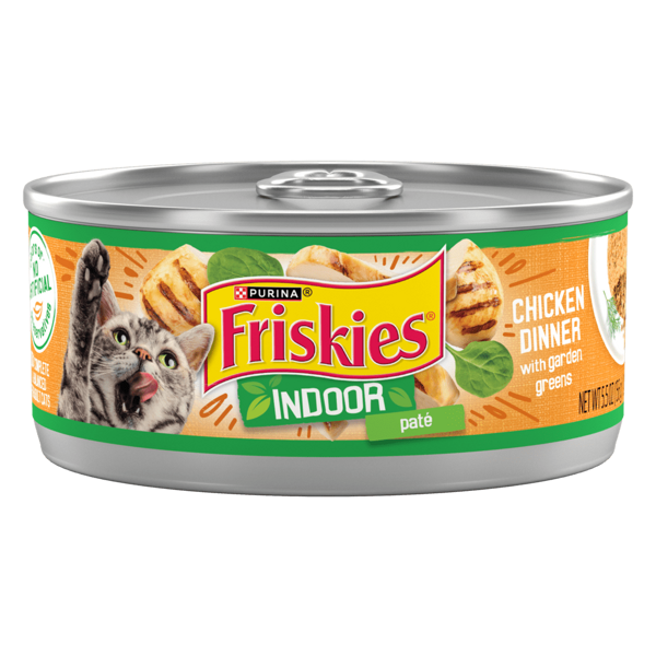 Friskies Indoor Pate Chicken Dinner With Garden Greens Wet Cat Food