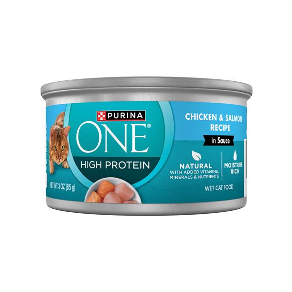 Purina ONE Natural High Protein Chicken & Salmon Recipe In Sauce Wet Cat Food