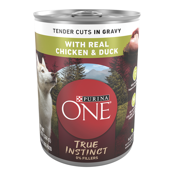 Purina ONE True Instinct Tender Cuts in Gravy With Real Chicken & Duck Wet Dog Food