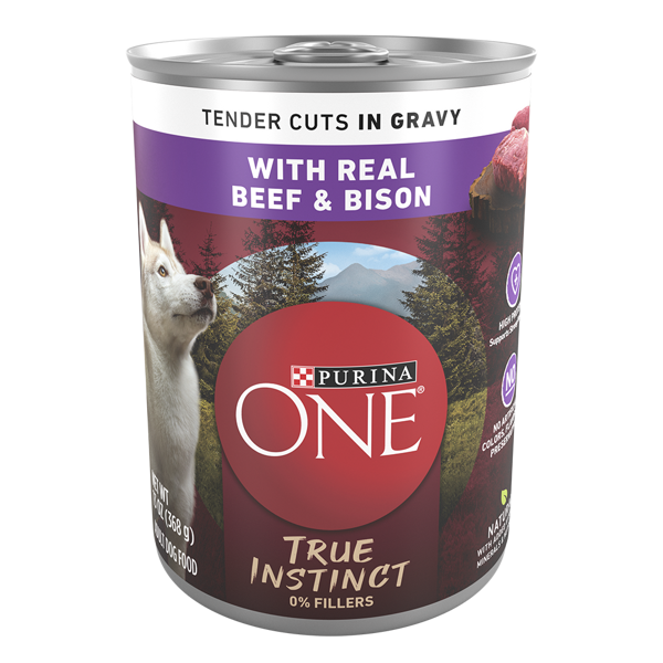 Purina ONE True Instinct Tender Cuts in Gravy With Real Beef & Bison Wet Dog Food