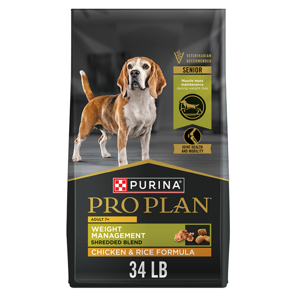 Purina Pro Plan Adult 7+ Shredded Blend Weight Management Chicken & Rice Formula Dry Dog Food