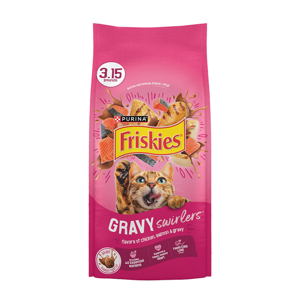 Friskies Gravy Swirlers Chicken & Salmon Dry Cat Food
