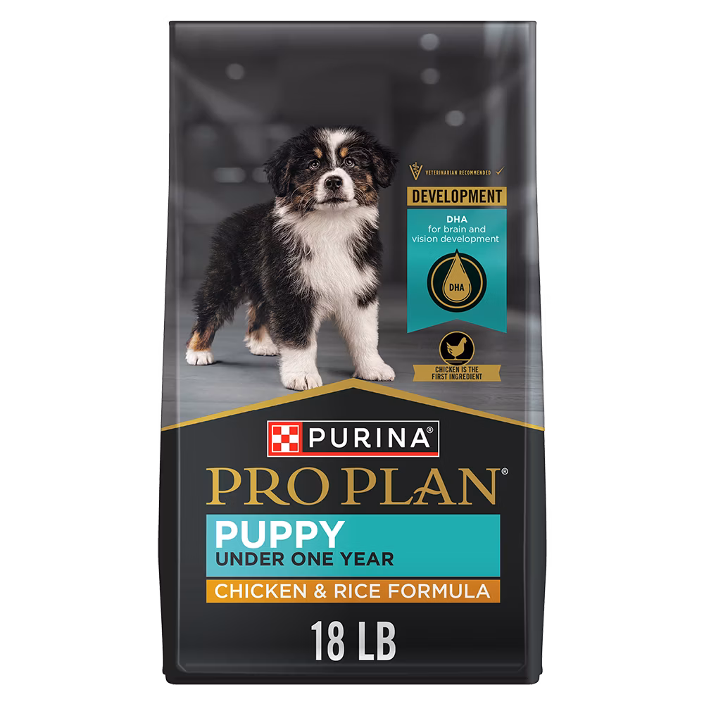 Bolsa de 18 lb de alimento seco para perros Purina Pro Plan cachorro con pollo y arroz