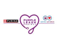 Purina Purple Leash Project and Safe Pets Safe Families logos.