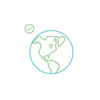 A green and blue globe