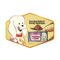 Un anuncio impreso retro de alimento húmedo Purina Puppy Chow