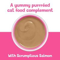 complemento de alimento para gatos en forma de puré con salmón