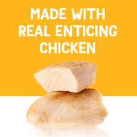 hecho con carne real de pollo
