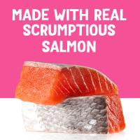 hecho con carne real de salmón