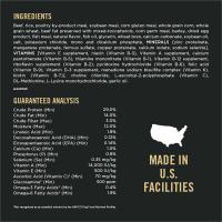 Etiqueta de ingredientes del alimento con mezcla de carne de res en tiras y arroz Purina Pro Plan Complete Essentials para perros adultos mayores de 7 años