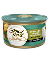 Alimento Fancy Feast Medleys de pollo a la florentina con espinacas en caldo suave