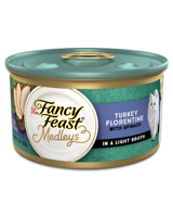 Fancy Feast Medleys de pavo a la florentina con espinacas en un caldo suave