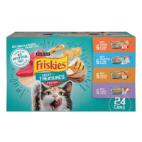 Paquete surtido de 24 unidades de alimento húmedo para gatos Friskies Tasty Treasures