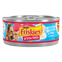 Alimento húmedo para gatos Friskies Prime Fillets con pescado blanco marino y atún en salsa