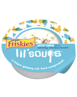 Complemento y Topper de alimento para gatos Friskies Lil' Soups With Tuna in a Velvety Chicken Broth