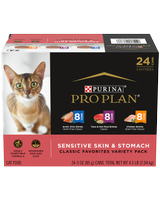 Pro Plan Sensitive Skin & Stomach Tuna & Oat Meal Entrée, Artic Char Entrée, Chicken Entrée Classic Variety Pack