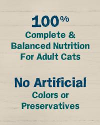 100% complete and balanced nutrition for adult cats