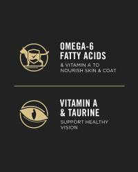 Incluye ácidos grasos omega 3, vitamina A y taurina para una visión saludable