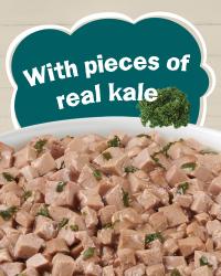 with pieces of real kale