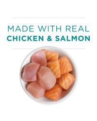 elaborado con carne real de res y pescado