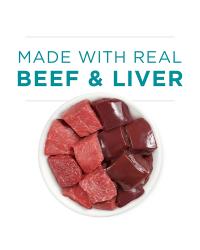 elaborado con auténtica carne de res e hígado