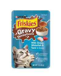 Alimento húmedo para gatos Friskies Gravy Sensations sabor a pescado blanco y atún en salsa