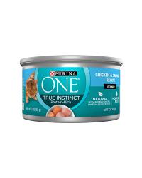 Alimento húmedo de pollo y salmón para gatos Purina ONE True Instinct