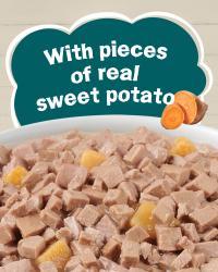 with pieces of real sweet potato