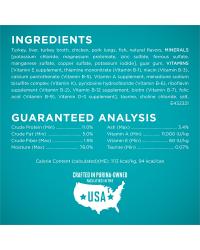 Ingredientes de alimento húmedo de carne de pavo sin cereales para gatos Purina ONE®