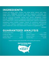 Ingredientes de alimento húmedo de pollo y salmón, en salsa para gatos Purina ONE® True Instinct