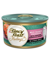 fancy feast medleys de primavera de salmón