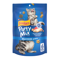 Friskies Party Mix Beachside Crunch Cat Treats package