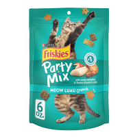 Friskies Party Mix Meow Luau Crunch Cat Treats package