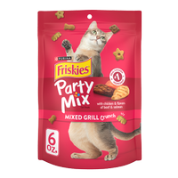Friskies Party Mix Mixed Grill Crunch Cat Treats package