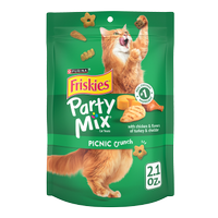 Friskies Party Mix Picnic Crunch Cat Treats package