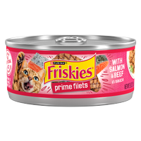 Alimento húmedo para gatos Friskies Prime Filets con salmón y carne de res en salsa