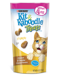 Bocadillos crujientes para gatos Kit & Kaboodle sabor pollo y chédar